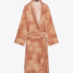 ZARA ZW COLLECTION FLORAL PRINT DRESS KIMONO STYLE FAN FAVE NWT SIZE MEDIUM